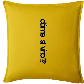 Polštář Dáme si víno? - Polštář 50x50 - 50x50 - Pouze potah ( Žlutá )