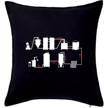 Polštář Pivní cesta od výroby k výčepu - Polštář 50x50 - 50x50 - Pouze potah ( Černá )