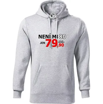 Pánská mikina Není mi 80 - Mikina pánská Cape s kapucí - 4XL ( Světlešedý Melír )