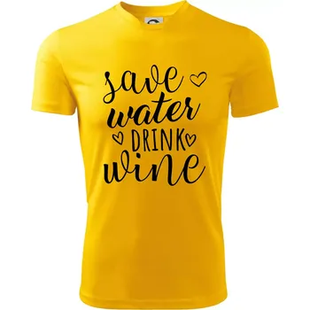 Chlapecké tričko Save water drink wine - Dětské triko sportovní (dresovina) - 158 cm/12 let ( Žlutá )