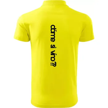 Pánská košile Dáme si víno? - Polokošile pánská Pique Polo 203 - 4XL ( Citrónová )