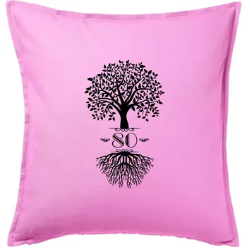Polštář Narozeninový strom 80 - Polštář 50x50 - 50x50 - Pouze potah ( Růžová )