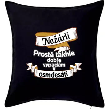 Polštář Nežárli pro pány 80 - Polštář 50x50 - 50x50 - Pouze potah ( Černá )