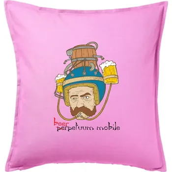 Polštář Beerpetuum mobile - Polštář 50x50 - 50x50 - Pouze potah ( Růžová )