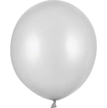 Balónek PartyDeco Balónky latexové metalické stříbrné 43 cm 25 ks