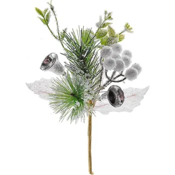 Vánoční dekorace Větvička MagicHome se zvonečkem, 18cm