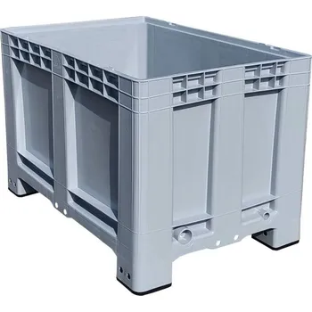 Přepravník Velký přepravník z polyetylenu, plné stěny, 1200 x 800 x 805 mm, na nohách, barva šedá