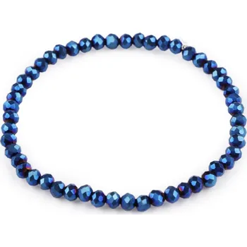 Náramek Náramek pružný z broušených korálků - 9 modrá safírová AB