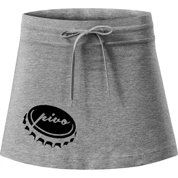 Dámská sukně Pivo zátka - Sportovní sukně - two in one - XL ( Tmavě šedý melír )