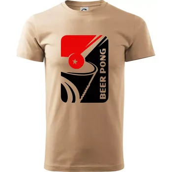Beer pong - Klasické pánské triko vyšší gramáže - M ( Písková )