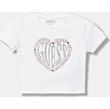 Dívčí tričko Dětské tričko Guess bílá barva, J5YI22 K6YW4 J5YI22.K6YW4.9BYA 00X, vel. 147-157