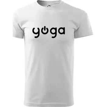 Pánské tričko Power yoga logo - Triko extra velké (5-8XL) - 7XL ( Bílá )