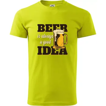 Beer idea - Klasické pánské triko vyšší gramáže - XS ( Limetková )