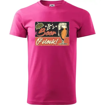 Pánská móda Čas na pivo - Klasické pánské triko vyšší gramáže - L ( Purpurová )