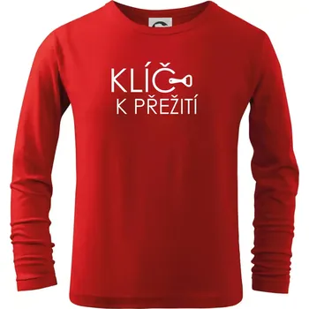 Chlapecké tričko Klíč k přežití otvírák - Triko dětské Long Sleeve - 122 cm/6 let ( Červená )