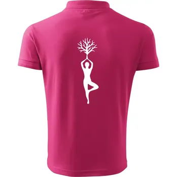 Pánská košile Yoga strom - Polokošile pánská Pique Polo 203 - XL ( Purpurová )