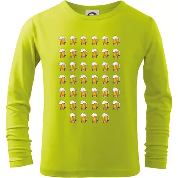 Chlapecké tričko Narozeniny - 40x pivo - Triko dětské Long Sleeve - 122 cm/6 let ( Limetková )