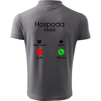 Pánská košile Hospoda volá - Polokošile pánská Pique Polo 203 - 4XL ( Ocelově šedá )