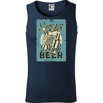 Pánská móda Save water drink beer poster - Tílko pánské Core - 2XL ( Námořní modrá (velmi tmavá - téměř černá) )