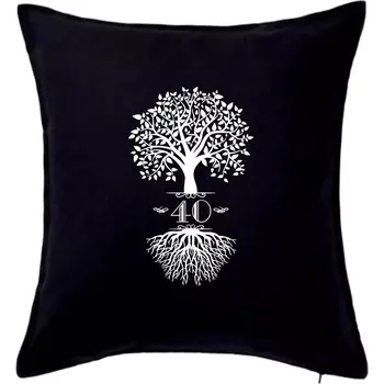 Polštář Narozeninový strom 40 - Polštář 50x50 - 50x50 - Pouze potah ( Černá )
