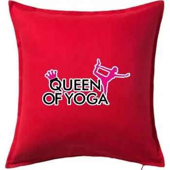 Polštář Queen Of Yoga - Polštář 50x50 - 50x50 - Pouze potah ( Červená )