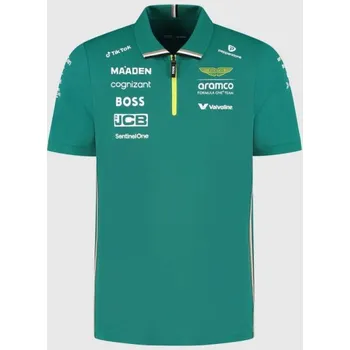 Pánské tričko Puma Týmová polokošile Aston Martin F1 Team s logy sponzorů Velikost: M