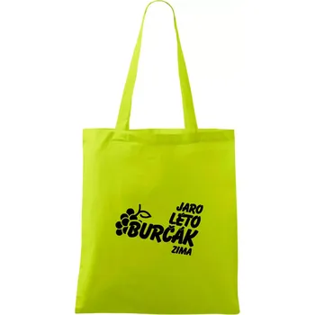 Jaro, léto, burčák, zima - Taška bavlněná - 42 x 38 cm ( Limetková )