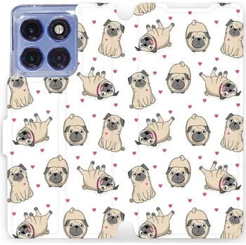 Pouzdro na mobilní telefon Flipové pouzdro Mobiwear - Motorola Edge 60 Pro - M097P Mopsíci (Knížkové flip pouzdro, obal, kryt na mobil Motorola Edge 60 Pro - M097P Mopsíci, materiál Umělá kůže + TPU - ochrana 360°, stojánek, silikonová vanička, magnetické zavírání)