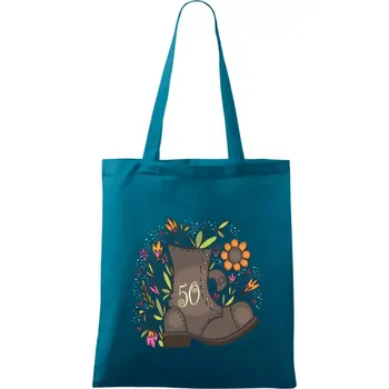 Stará bota 50 - Taška bavlněná - 42 x 38 cm ( Petrolejová )