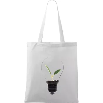 Žárovka květináč - Taška bavlněná - 42 x 38 cm ( Bílá )