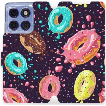 Pouzdro na mobilní telefon Flipové pouzdro Mobiwear - Motorola Edge 60 Pro - VP19S Donutky (Knížkové flip pouzdro, obal, kryt na mobil Motorola Edge 60 Pro - VP19S Donutky, materiál Umělá kůže + TPU - ochrana 360°, stojánek, silikonová vanička, magnetické zavírání)