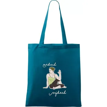 Yoga nádech výdech (Radek Pilař ART) - Taška bavlněná - 42 x 38 cm ( Petrolejová )