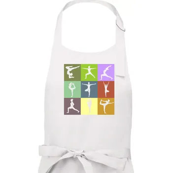 Kuchyňská zástěra Yoga abeceda - Pánská zástěra na vaření - Univerzální velikost ( Bílá )