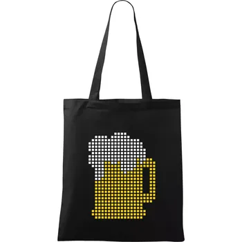 Pivo pixel - Taška bavlněná - 42 x 38 cm ( Černá )