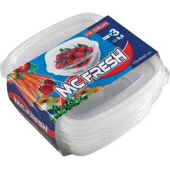 Dóza na potraviny SADA 3x Dóza na potraviny 0,9 l čirá