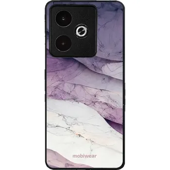 Pouzdro na mobilní telefon Lesklý kryt Mobiwear Glossy - Realme GT 7 - G028G - Bílý a fialový mramor (Prémiové lesklé pouzdro, obal, kryt Mobiwear Glossy na mobil Realme GT 7 - G028G - Bílý a fialový mramor, materiál Plast + TPU silikon - krytí po všech stranách, neošoupatelný)