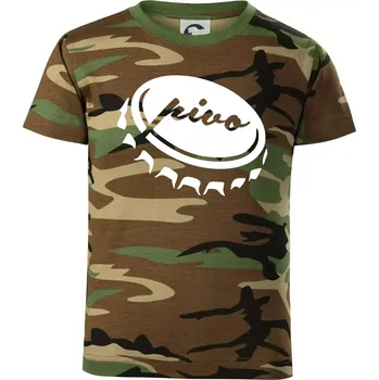 Chlapecké tričko Pivo zátka - Dětské maskáčové triko - 122 cm/6 let ( Hnědý maskáč )