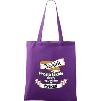 Nákupní taška Nežárli pro pány 40 - Taška bavlněná - 42 x 38 cm ( Fialová )