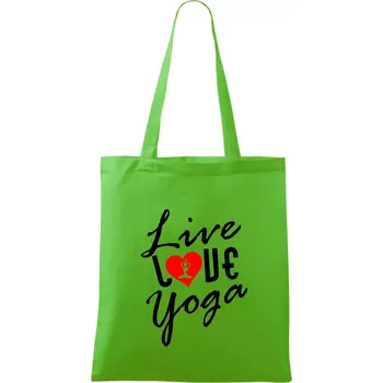 Nákupní taška Live Love Yoga - Taška bavlněná - 42 x 38 cm ( Apple Green )