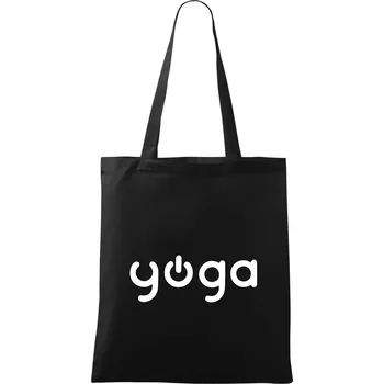 Nákupní taška Power yoga logo - Taška bavlněná - 42 x 38 cm ( Černá )