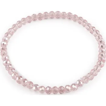 Náramek Náramek pružný z broušených korálků, barva 1 růžová nejsv.