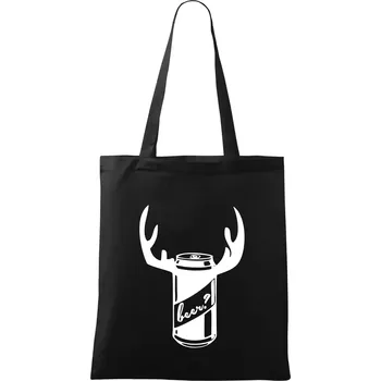 Nákupní taška Pivo plechovka - Taška bavlněná - 42 x 38 cm ( Černá )