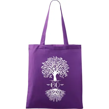 Narozeninový strom 60 - Taška bavlněná - 42 x 38 cm ( Fialová )