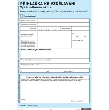 Přihláška ke vzdělávání na vyšší odborné škole