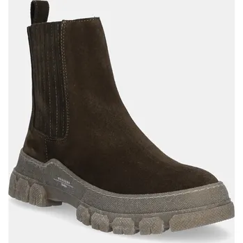 Dámské tenisky Semišové kotníkové boty Weekend Max Mara Genepi dámské, zelená barva, na platformě, 2525796035600 2525796035600.KAKI 87X, EUR 36