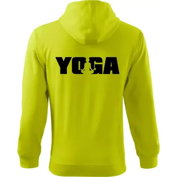 Pánská mikina Yoga nápis - Mikina s kapucí na zip trendy zipper - S ( Limetková )