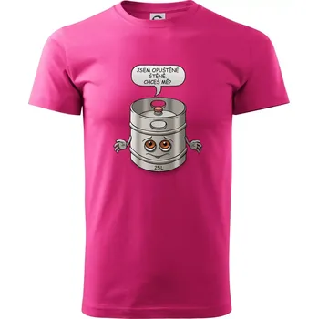 Opuštěné štěně - sud (Hana-creative) - Klasické pánské triko vyšší gramáže - S ( Purpurová )