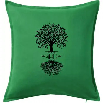 Polštář Narozeninový strom 40 - Polštář 50x50 - 50x50 - Pouze potah ( Středně zelená )