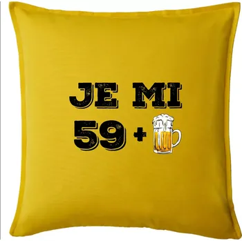 Polštář Je mi 60 pivo - Polštář 50x50 - 50x50 - Pouze potah ( Žlutá )