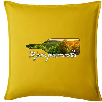 Polštář To jsou panoramata vinice - Polštář 50x50 - 50x50 - Pouze potah ( Žlutá )